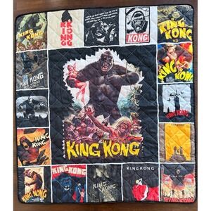 King Kong Movie Poster Quilt Throw Blanket Quilted Panel Design 53" x 58"